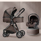 High Landscape Lightweight Folding Baby Stroller with Shock Absorption - LittleLullabyLoft