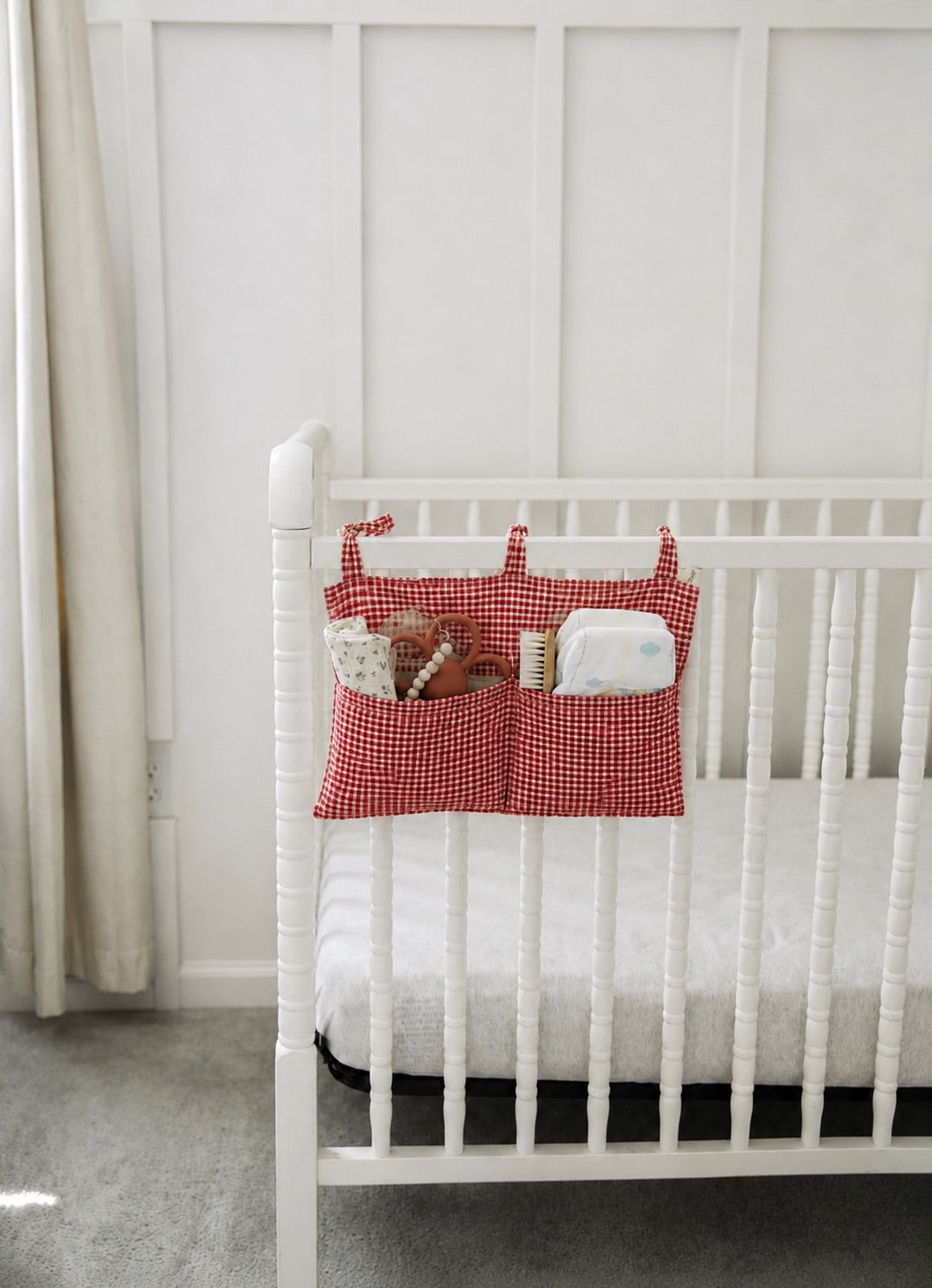 Baby Crib Diaper Caddy Storage Organizer Nursery Room - LittleLullabyLoft