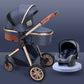High Landscape Lightweight Folding Baby Stroller with Shock Absorption - LittleLullabyLoft