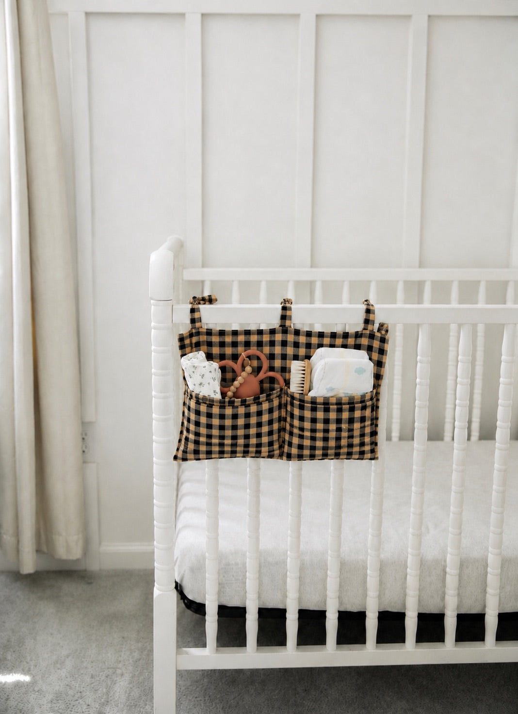 Baby Crib Diaper Caddy Storage Organizer Nursery Room - LittleLullabyLoft