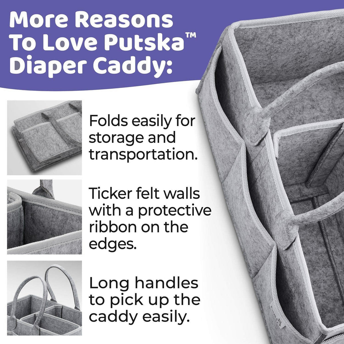 Baby Diaper Caddy Organizer Portable Holder Bag for Changing Table and Car, Nursery Essentials Storage bins 38*23*18cm - LittleLullabyLoft