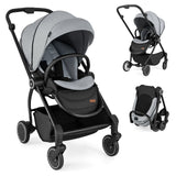 Foldable Infant Pram Stroller with Reversible Reclining Seat - LittleLullabyLoft