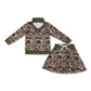 Long sleeves brown camo top skirt girls clothing set - LittleLullabyLoft