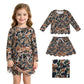 Long sleeves brown camo scallop top skirt girls outfit - LittleLullabyLoft