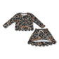 Long sleeves brown camo scallop top skirt girls outfit - LittleLullabyLoft