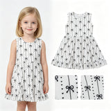 Sleeveless black bow heart ruffle kids girls dresses - LittleLullabyLoft