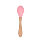2PCS  Bamboo Training Spoons Organic Soft Baby Feeding Silicone Tip Spoon Scoop Easy Grip Handle Toddlers Infant Gifts For Parents And Baby Boys Or Girls - LittleLullabyLoft