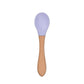 2PCS  Bamboo Training Spoons Organic Soft Baby Feeding Silicone Tip Spoon Scoop Easy Grip Handle Toddlers Infant Gifts For Parents And Baby Boys Or Girls - LittleLullabyLoft