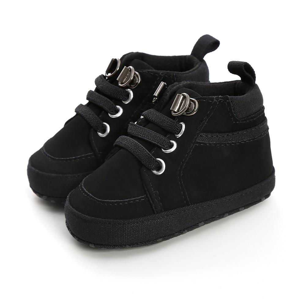 Warm Infant Baby First Walkers Soft Sole Newborn Leather High Top Non-slip Shoes Sneaker Baby Shoes - LittleLullabyLoft