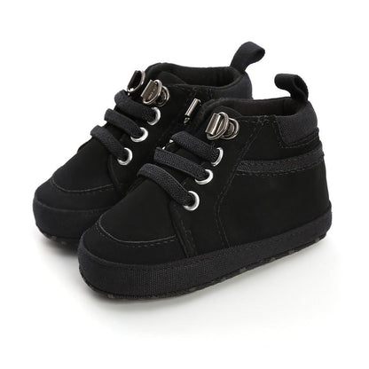 Warm Infant Baby First Walkers Soft Sole Newborn Leather High Top Non-slip Shoes Sneaker Baby Shoes - LittleLullabyLoft