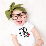 Modern Newborn Toddler Baby Boy Girl Dad +Mom Outfit Costume Romper Short Sleeve Clothes Jumpszuit for Baby Girl and Baby Boys - LittleLullabyLoft