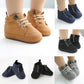 Warm Infant Baby First Walkers Soft Sole Newborn Leather High Top Non-slip Shoes Sneaker Baby Shoes - LittleLullabyLoft