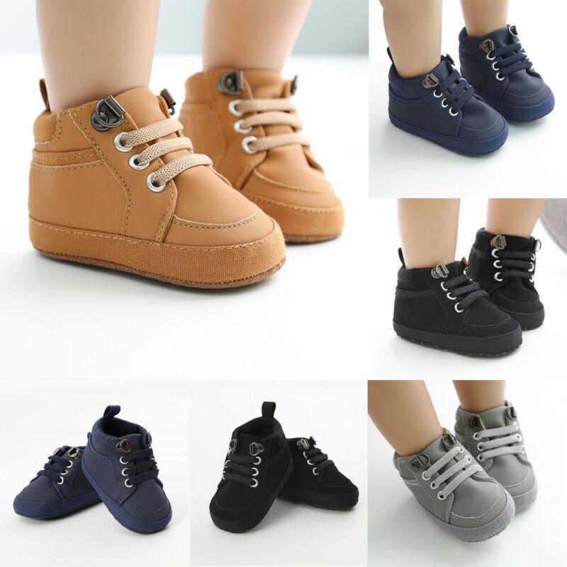 Warm Infant Baby First Walkers Soft Sole Newborn Leather High Top Non-slip Shoes Sneaker Baby Shoes - LittleLullabyLoft