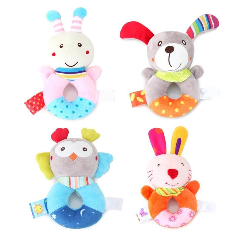 Newborn Baby Toys 0-12 Months Cartoon Baby Plush Rattle Mobile Bell Toy Infant Toddler Early Educational Toys For Kids - LittleLullabyLoft