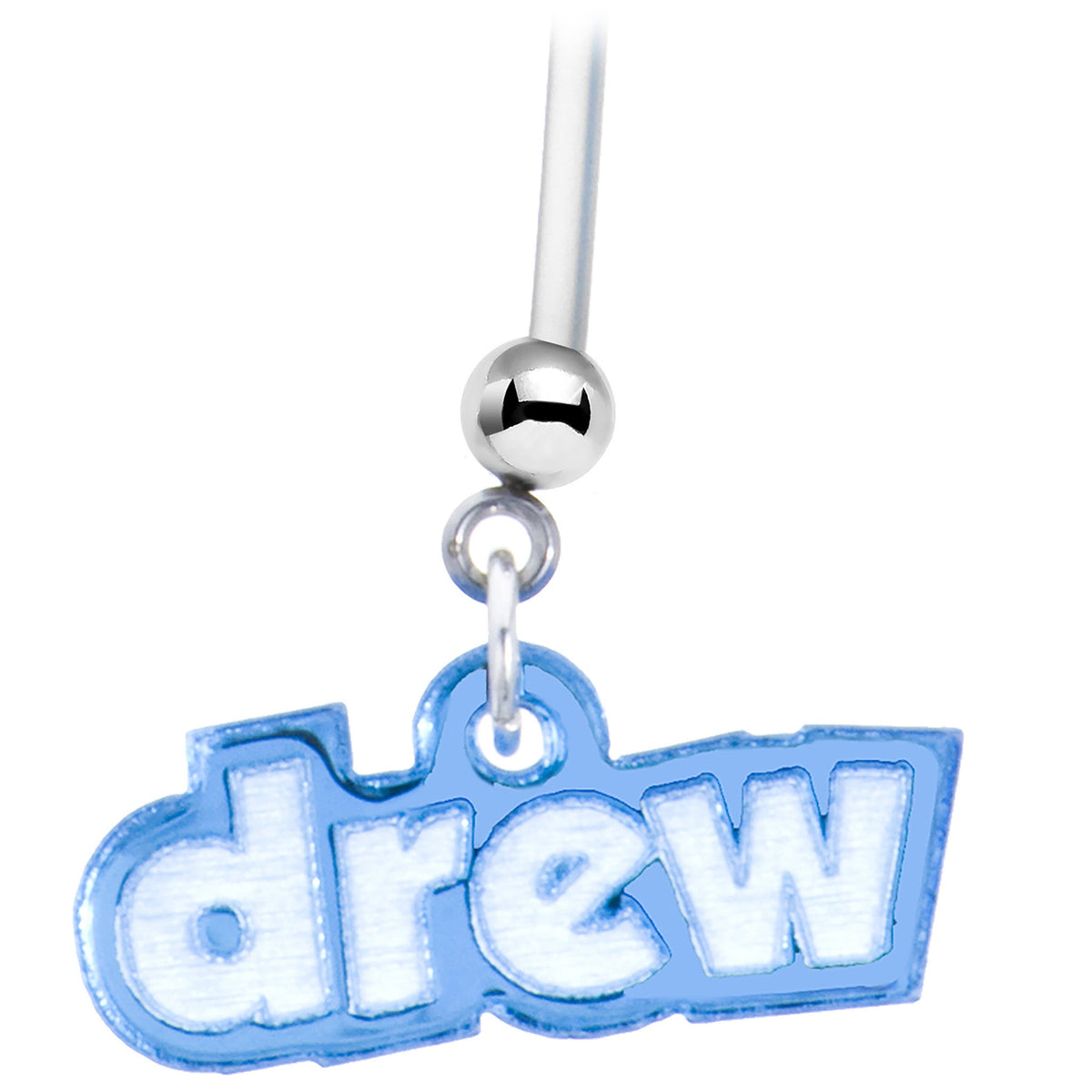 Custom Flexible PTFE Blue Personalized Name Pregnancy Belly Ring - LittleLullabyLoft