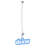 Custom Flexible PTFE Blue Personalized Name Pregnancy Belly Ring - LittleLullabyLoft