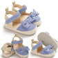 Newborn Infant Baby Summer Shoes Soft Crib Shoes Infants Anti-slip  Striped Bowknot Pre Walker Sandals - LittleLullabyLoft