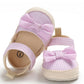 Newborn Infant Baby Summer Shoes Soft Crib Shoes Infants Anti-slip  Striped Bowknot Pre Walker Sandals - LittleLullabyLoft