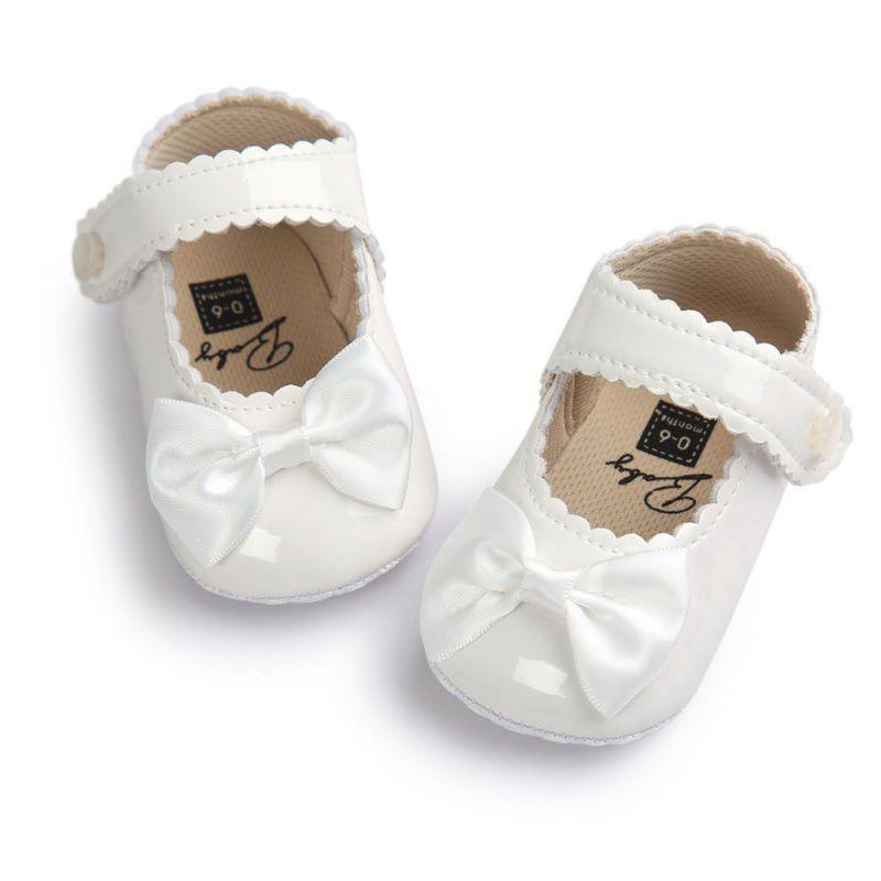 Red Princess Baby Girl Shoes Newborns Butterfly-knot PU Leather Shoes Infants Crib Soft Fashion Footwear Shoes - LittleLullabyLoft