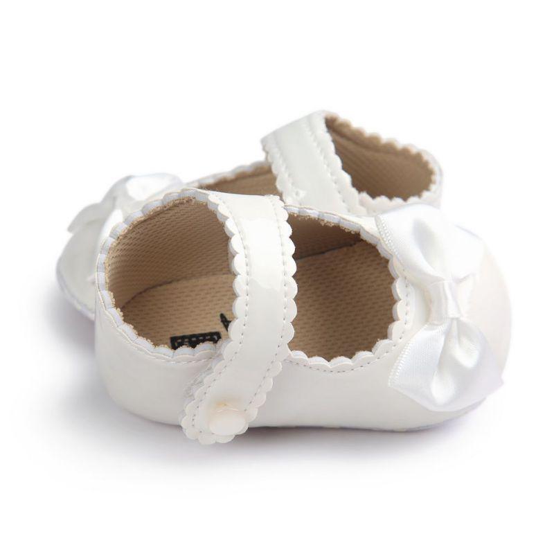 Red Princess Baby Girl Shoes Newborns Butterfly-knot PU Leather Shoes Infants Crib Soft Fashion Footwear Shoes - LittleLullabyLoft