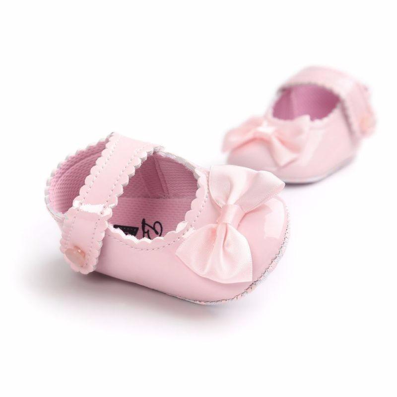 Red Princess Baby Girl Shoes Newborns Butterfly-knot PU Leather Shoes Infants Crib Soft Fashion Footwear Shoes - LittleLullabyLoft