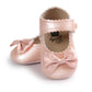 Red Princess Baby Girl Shoes Newborns Butterfly-knot PU Leather Shoes Infants Crib Soft Fashion Footwear Shoes - LittleLullabyLoft