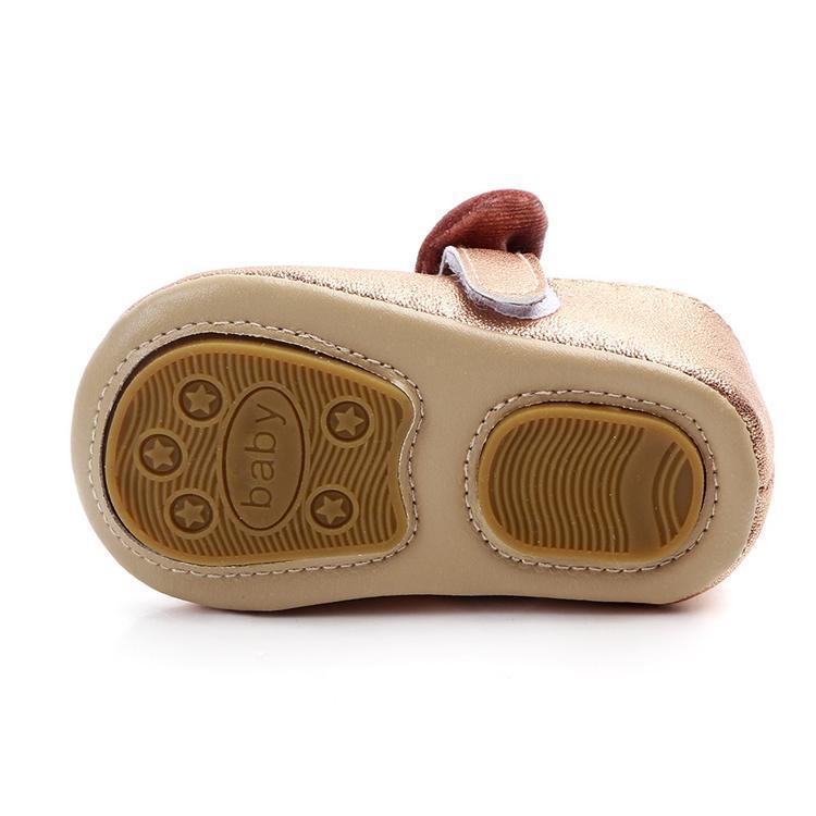 Baby Shoes Infant Girl First Walkers Bowknot Soft Rubber Sole Newborn Pre Walkers Shine Stylish Shoes - LittleLullabyLoft
