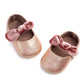 Baby Shoes Infant Girl First Walkers Bowknot Soft Rubber Sole Newborn Pre Walkers Shine Stylish Shoes - LittleLullabyLoft