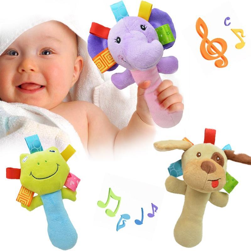 Newborn Baby Toys 0-12 Months Cartoon Baby Plush Rattle Mobile Bell Toy Infant Toddler Early Educational Toys For Kids - LittleLullabyLoft