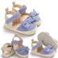 Newborn Infant Baby Summer Shoes Soft Crib Shoes Infants Anti-slip  Striped Bowknot Pre Walker Sandals - LittleLullabyLoft