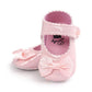 Red Princess Baby Girl Shoes Newborns Butterfly-knot PU Leather Shoes Infants Crib Soft Fashion Footwear Shoes - LittleLullabyLoft