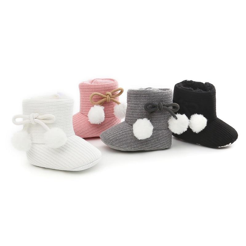 Cute Baby Infants Shoes Dot Knitting Boots Casual Non-slip Soft Soled Walking Shoes - LittleLullabyLoft