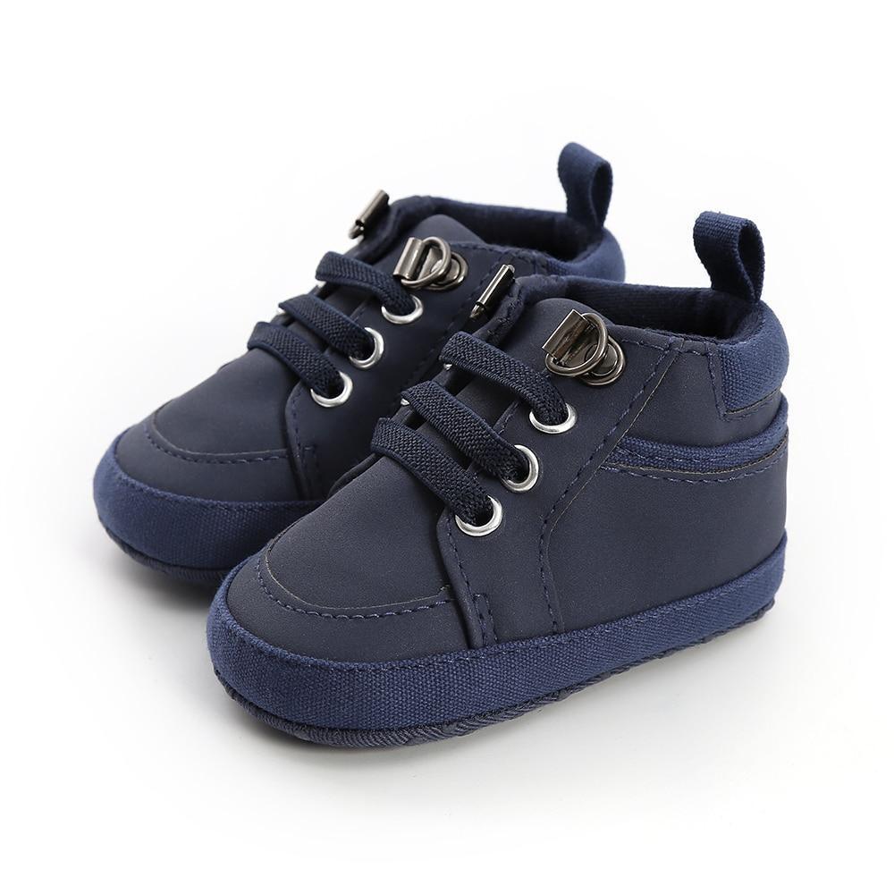 Warm Infant Baby First Walkers Soft Sole Newborn Leather High Top Non-slip Shoes Sneaker Baby Shoes - LittleLullabyLoft