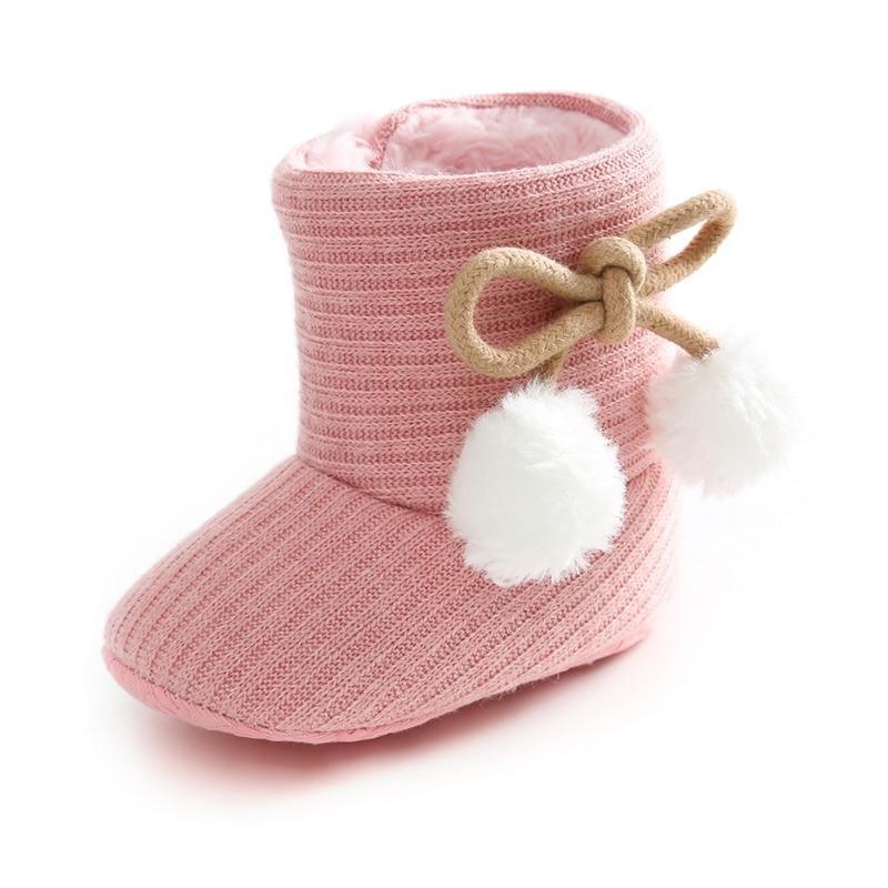Cute Baby Infants Shoes Dot Knitting Boots Casual Non-slip Soft Soled Walking Shoes - LittleLullabyLoft