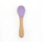 2PCS  Bamboo Training Spoons Organic Soft Baby Feeding Silicone Tip Spoon Scoop Easy Grip Handle Toddlers Infant Gifts For Parents And Baby Boys Or Girls - LittleLullabyLoft