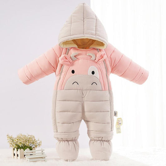 Baby Winter Wear Clothes Snowsuit Cute Calf Infant Snow Jacket Thicken Jumpsuit Children Coat For Babies In Modern Interesting Design - LittleLullabyLoft