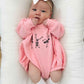 Dancing Skeletons Sweatshirt Romper - Pink