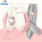 Sanrio Autumn Baby Girls Clothes Set Kid Hello Kitty Printed Sweatshirts Pullover Top & Pants 2pcs Children Patchwork Tracksuit - LittleLullabyLoft