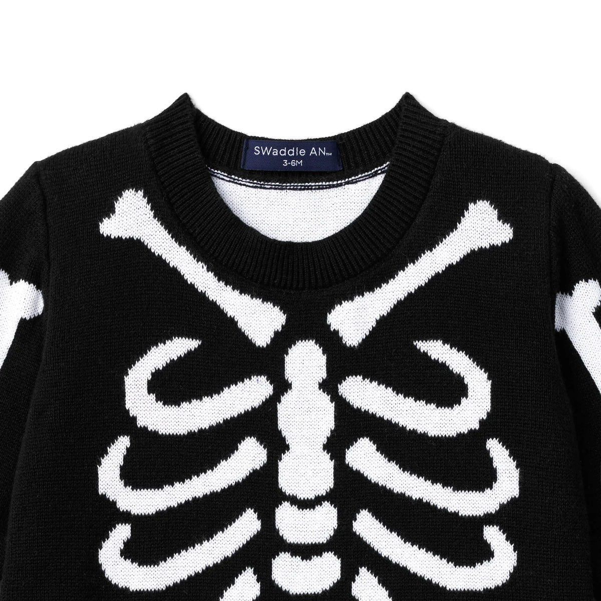 Skeleton Halloween Long Sleeve Knit Baby Romper