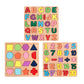 Kids Alphabetic Arithmetic Number Geometric Shapes Wooden Puzzle Montessori Preschool Learning Educational Game Toy for Children - LittleLullabyLoft