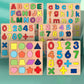 Kids Alphabetic Arithmetic Number Geometric Shapes Wooden Puzzle Montessori Preschool Learning Educational Game Toy for Children - LittleLullabyLoft
