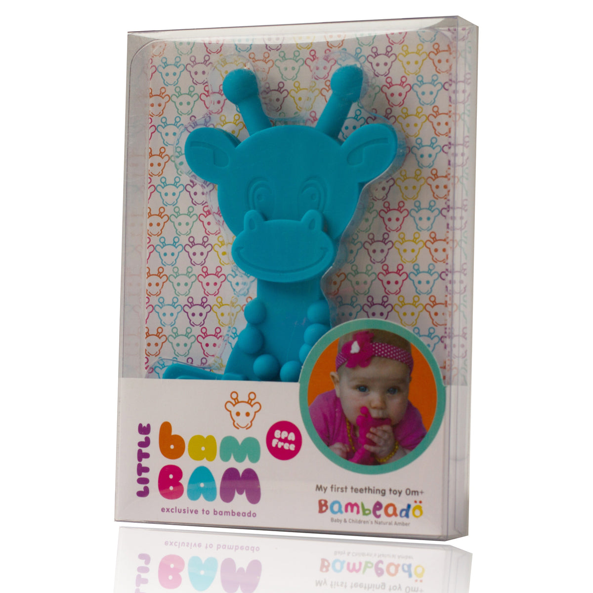 Little bamBAM Baby Teething Toy – Cyan - LittleLullabyLoft