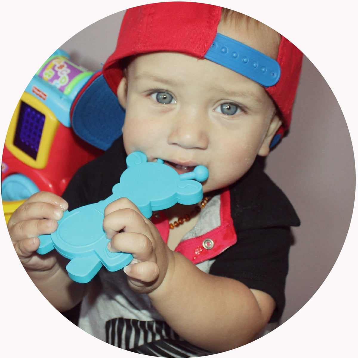 Little bamBAM Baby Teething Toy – Cyan - LittleLullabyLoft