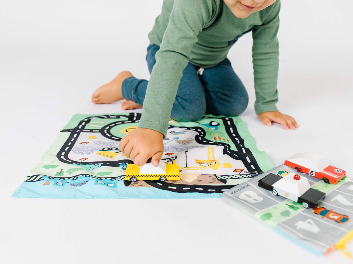 Toy Car Mat with Cars - All-in-One Travel Play Set - LittleLullabyLoft
