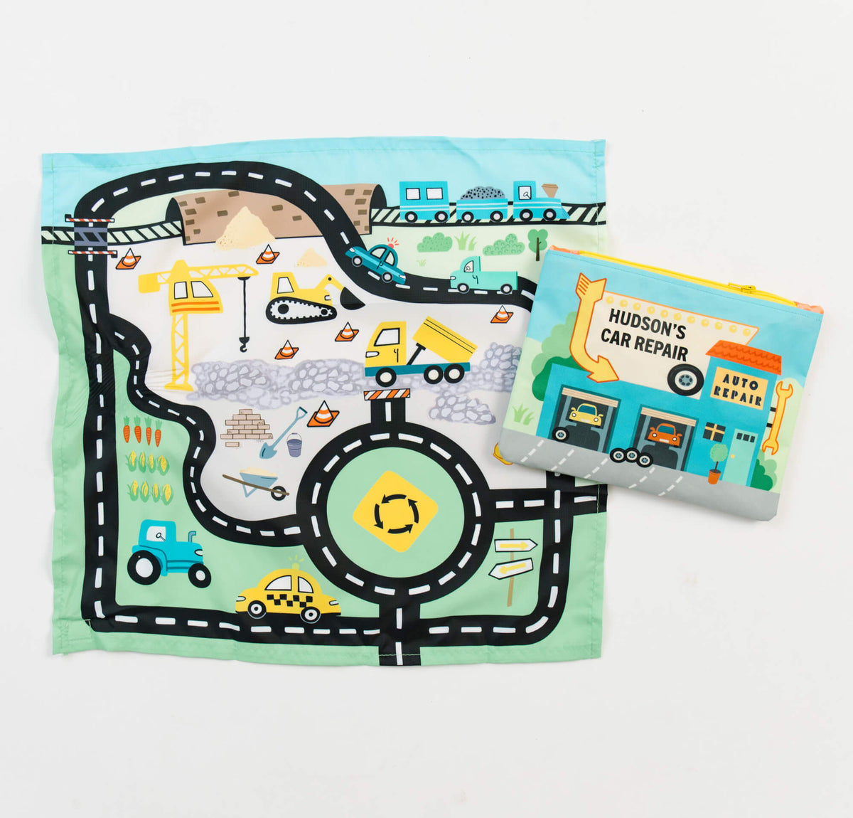 Toy Car Mat with Cars - All-in-One Travel Play Set - LittleLullabyLoft