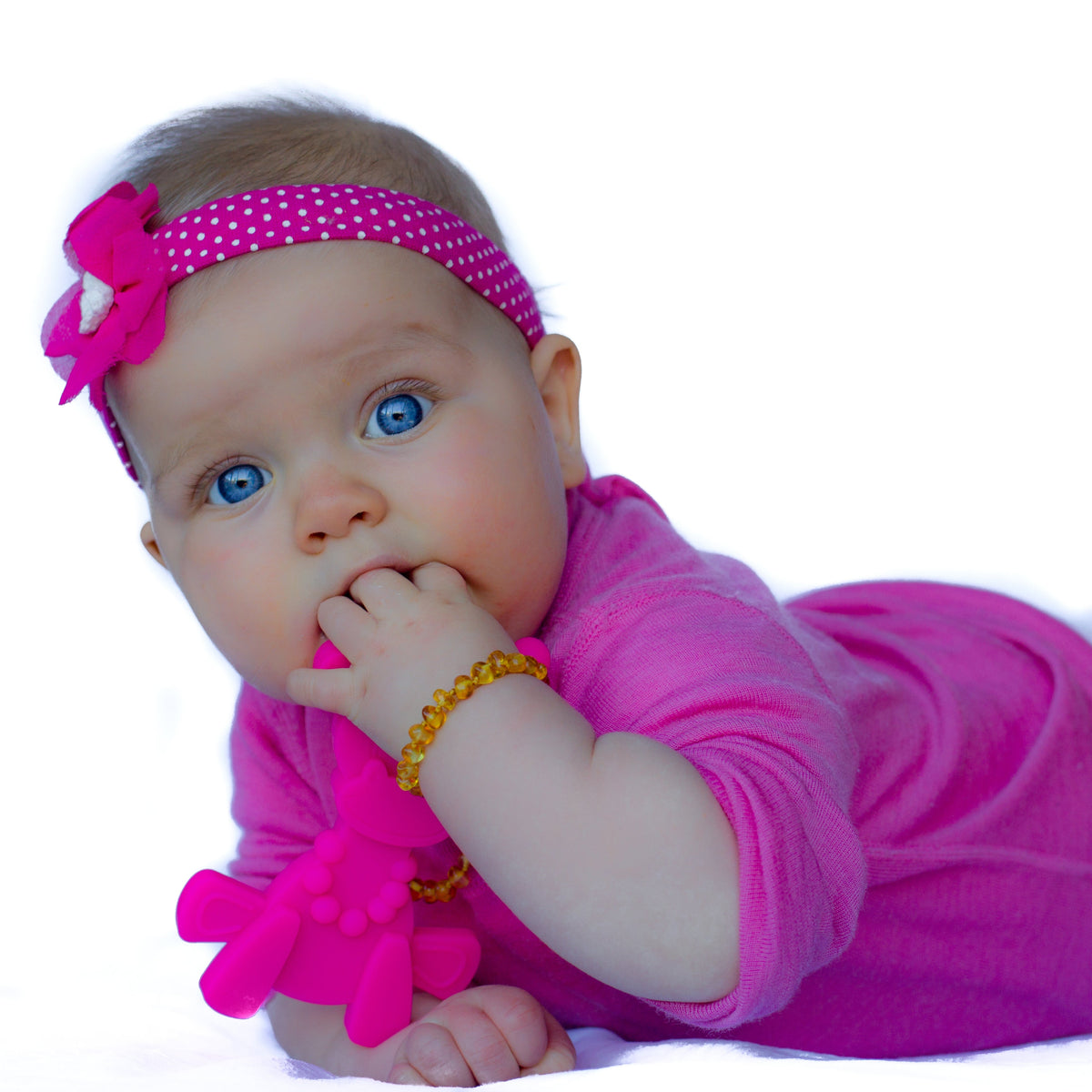 Little bamBAM Baby Teething Toy - Magenta - LittleLullabyLoft