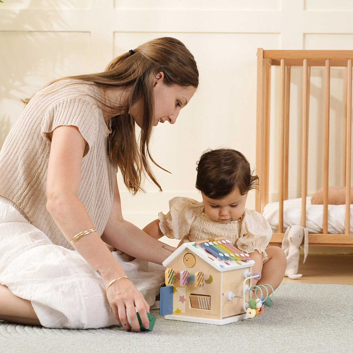 Tiny Land® Cottage Activity Cube - Morandi - LittleLullabyLoft