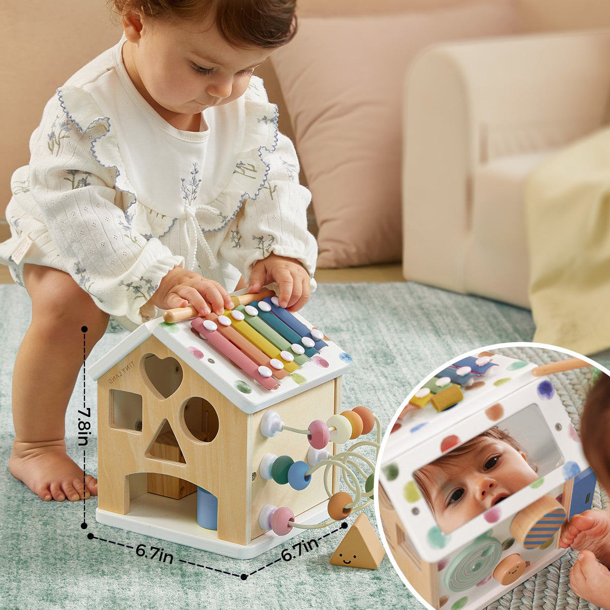 Tiny Land® Cottage Activity Cube - Morandi - LittleLullabyLoft