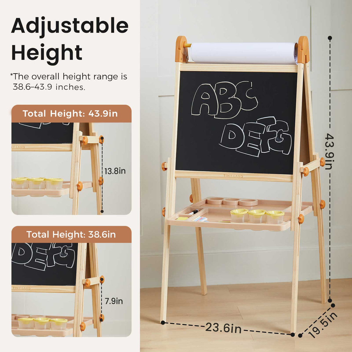 Tiny Land® Caramel Magnitales Easel for Kids - LittleLullabyLoft