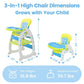 TOBBI & NYEEKOY 3-in-1 Convertible Toddler Highchair with Table